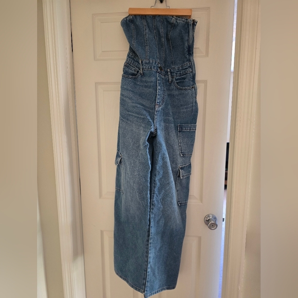 Classic Blue Strapless Denim Jean Jumper - Picture 3 of 5